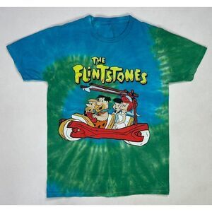 The Flintstones Graphic T-shirt Women Small Tie Dye Multicolor